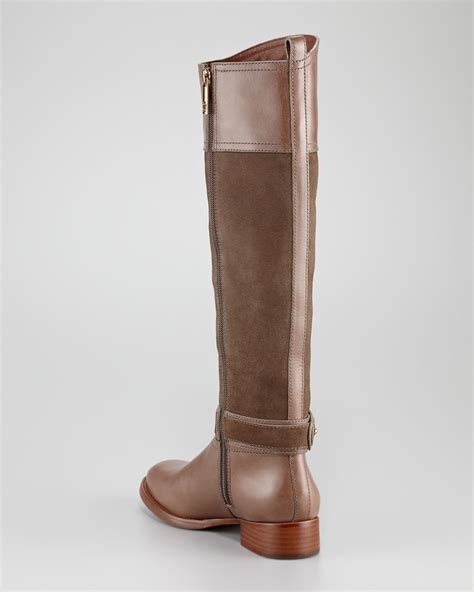 Tory Burch Tenley Suede Leather Riding Boot In Brown Lyst