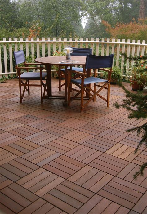 Hardwood like teak is suitable for patio flooring and can be used for sitting areas as well as poolside decks. Covering Old Concrete Patio - Bois Bassdona