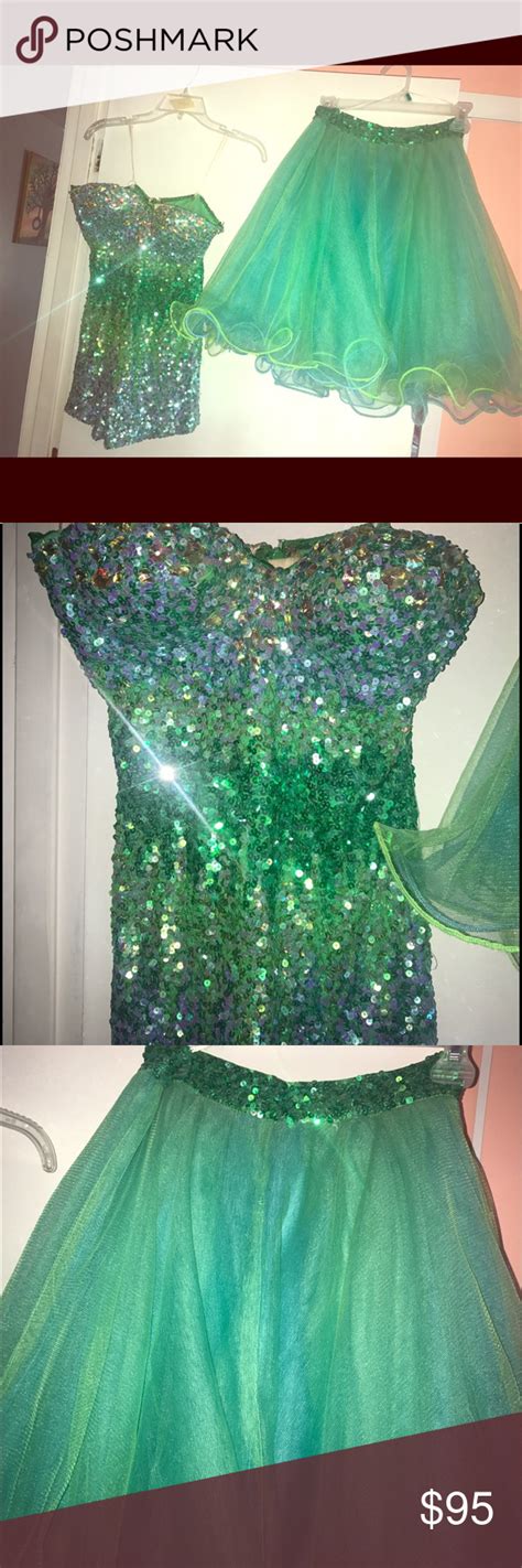 2 Peice Turquoise Green Homecoming Pageant Dress Selling This Two