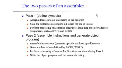 13 System Software Vtu Tutorial The Two Passes Of An Assembler Pass