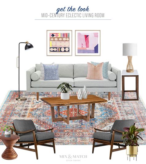 Get The Look Mid Century Modern Eclectic Living Room