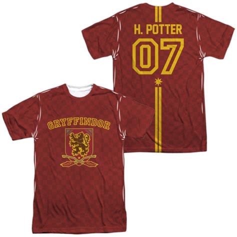 Harry Potter Gryffindor Quidditch Team Uniform Sublimation Front Back T