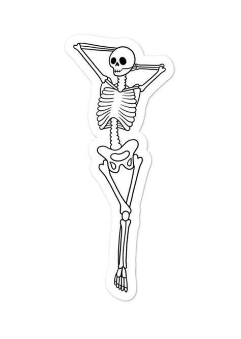 Sassy Seductive Skeleton Sticker Decorative Art Dark Humor Etsy Skeleton Sticker Skeleton