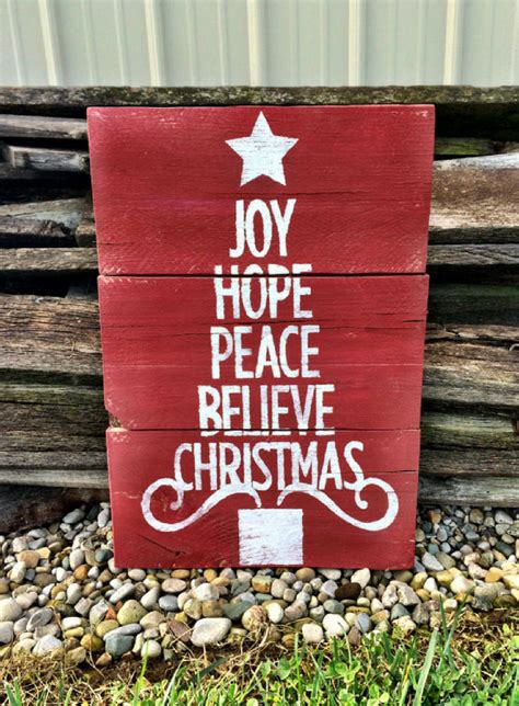 Joy Hope Peace Believe Christmas Sign Christmas Decor Christmas