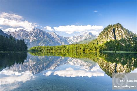 Almsee With Reflection Totes Gebirge Stock Photo