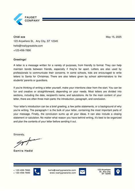Formal Letter On Letterhead