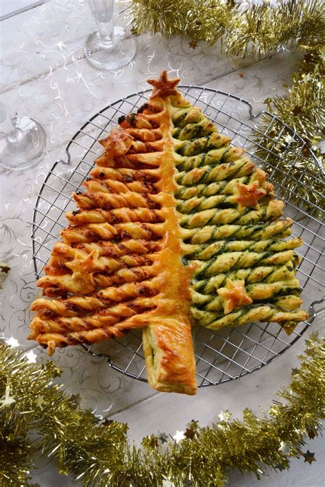 Sapin feuilleté au chorizo et pesto dépinards