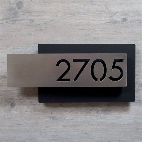Custom Modern Layered Floating House Numbers Horizontal Offset In