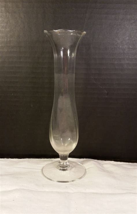 Clear Glass Bud Vase Vintage Swirled Glass By Shellysselectsalvage