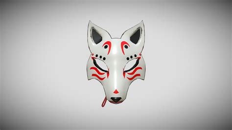 Inari Fox Mask Download Free 3d Model By Doverlock 7f6ff38 Sketchfab