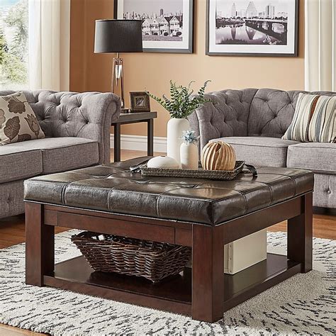 Complete your space with your favourite coffee table. Inspire Q Allie Espresso Tufted Top Cocktail Table/ottoman ...