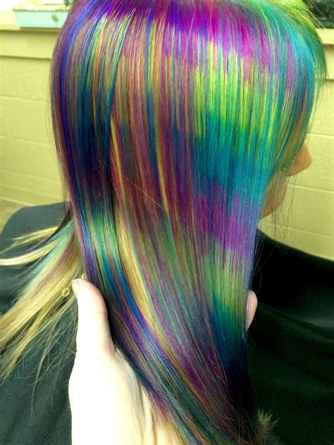 Rainbow Stripe Hair Hair Styles Hair Color Techniques Rainbow Hair