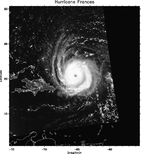 Snapshot Of Hurricane Frances From Noaa Avhrr At 1905 Utc 31 Aug 2004