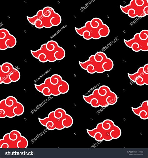 Akatsuki Red Cloud Pattern Logo Symbol Stock Vector Royalty Free