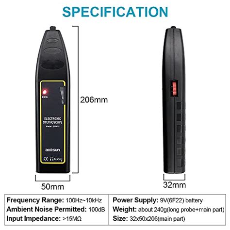 Allsun Ultrasonic Air Leak Detector Automotive Listening Device