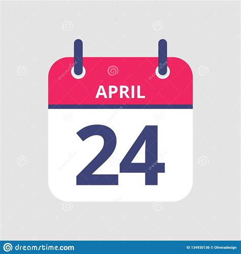 Calendar 24th Of April Stock Vector Illustration Of Info 134930136