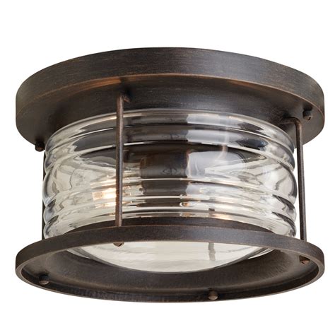 Led recessed lighting fixtures lowe's patio doors. Allen + roth Stonecroft 12-in W Aged Bronze Outdoor Flush ...