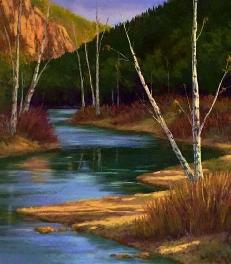 Peaceful Stream Acrylic Painting Waves Outdoor Paintings Art