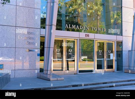 Main Entrance To Almaden Tower Home Of Adobe Headquarters In San Jose