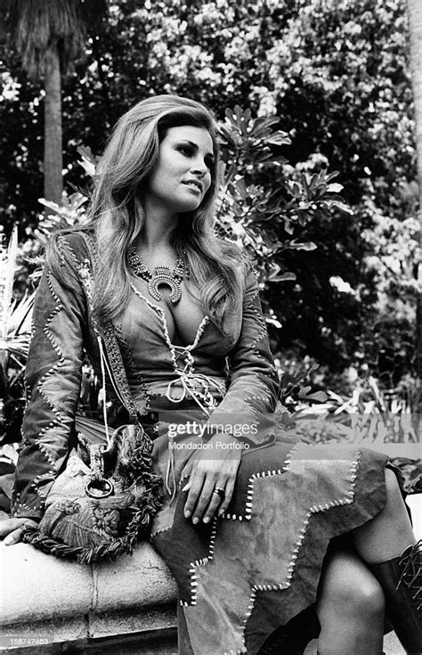 Portrait Of American Actress Raquel Welch In A Garden Rome 1970s
