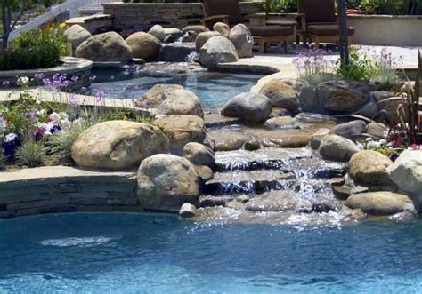Top 60 Best Pool Waterfall Ideas Cascading Water Features In 2020 Pool Landscaping Pool