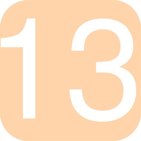 Light Orange Rounded Square With Number 13 Clip Art At
