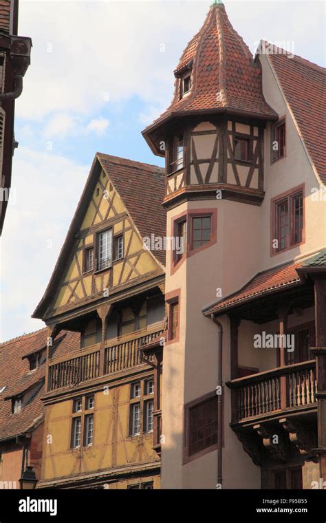 France Alsace Colmar Maison Pfister Historic Architecture Stock