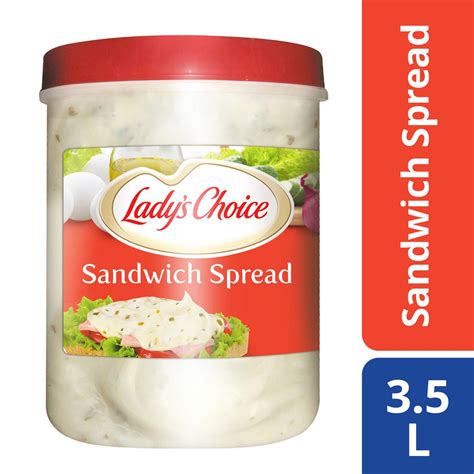 According to her, a customer requested once that she spread the miniature sub rolls with peanut butter before loading it with tuna salad. Lady's Choice Sandwich Spread 3.5L | Shopee Philippines
