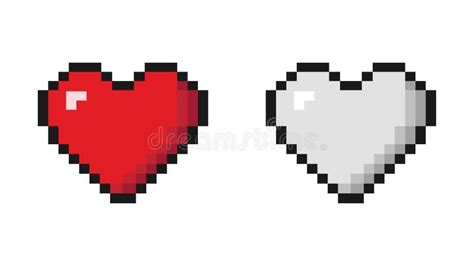 Pixel Hearts 8 Bit Hearts Heart In Video Game Style Retro Style For
