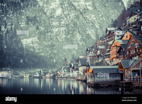Bad Goisern Am Hallstattersee By Lake Against Mountain Stock Photo Alamy
