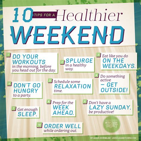10 Tips for a healthier weekend