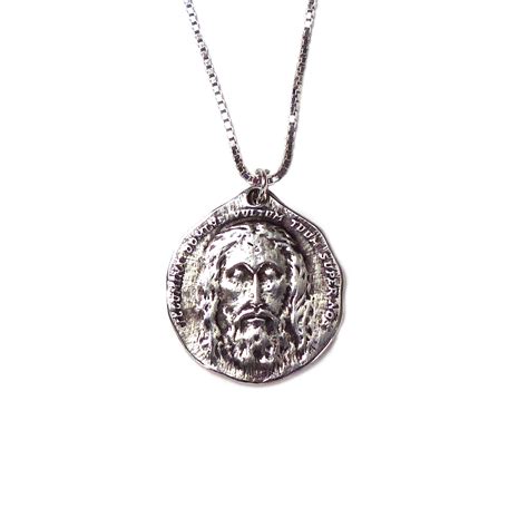 Sterling Silver Holy Face Shroud Of Turin Medal 78 Ewtn