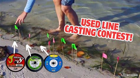 Used Fishing Line Casting Contest J Braid Vs Powerpro Vs Fins Youtube