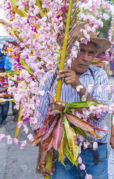 flower and palm festival in panchimalco el salvador editorial stock image image of cristian