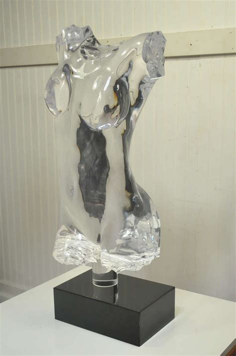 Life Size Acrylic Lucite Nude Torso Sculpture In The Manner Of