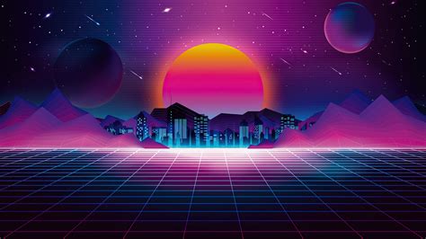 1280x720 Retro City Sunset 4k 720p Hd 4k Wallpapers Images