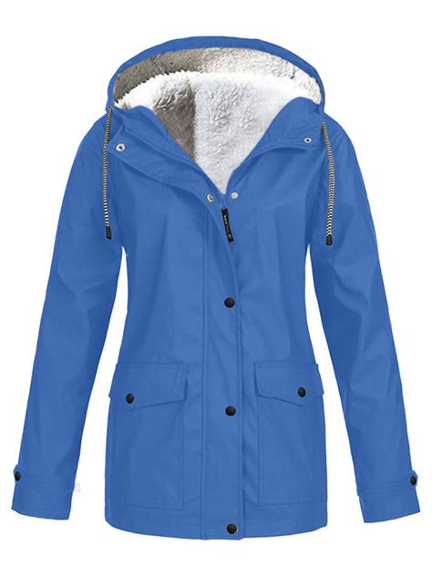 Waterproof Jacket Raincoat Fleece Lined