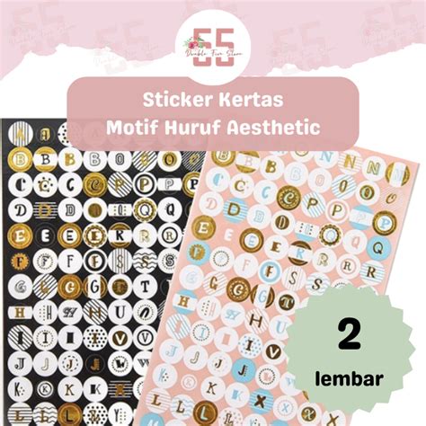 Jual Sticker Huruf Aesthetic Sticker Alphabet Aesthetic Sticker Dekorasi Shopee Indonesia
