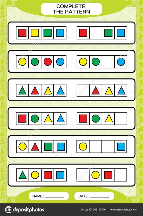 Actividades De Patrones Para Pre Escolar