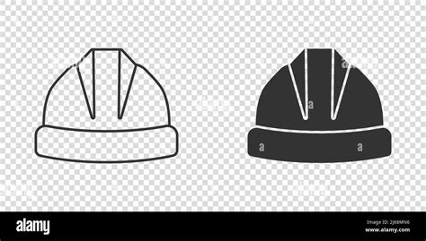 Construction Helmet Icon In Flat Style Safety Cap Vector Illustration