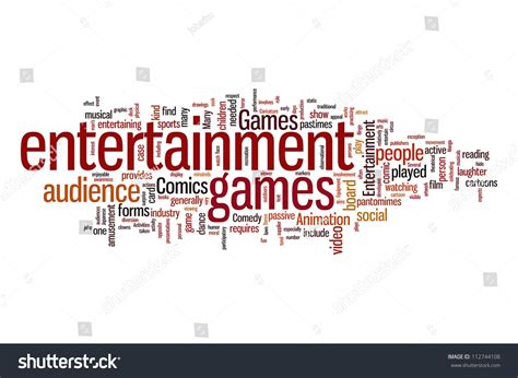 Entertainment Related Word Infotext Graphic Arrangement Stock