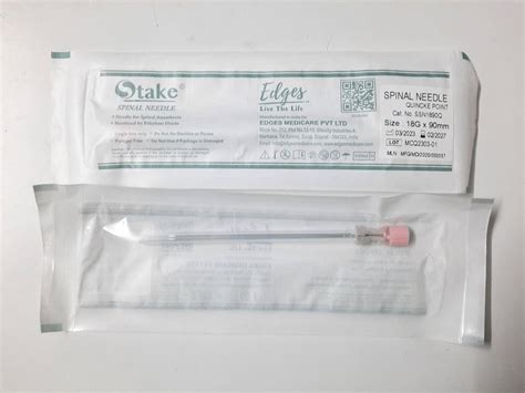 Stainless Steel Orange Hospital Spinal Needle Size 25g Type Quincke