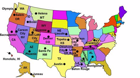 Usa Map 50 States And Capitals