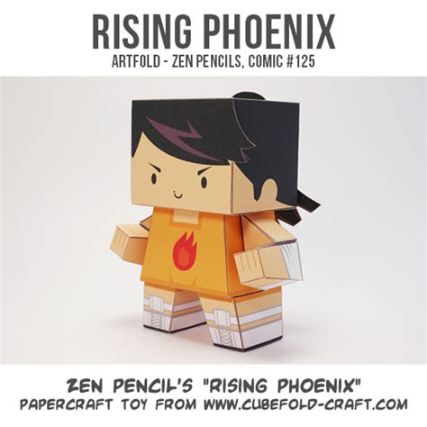 Ninjatoes Papercraft Weblog Zen Pencils Rising Phoenix Papercraft Toy