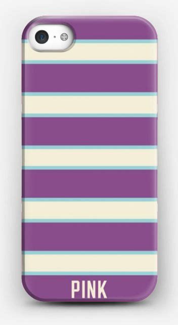 Pink Purple Stripes Victorias Secret Style Case For Iphone 4 4s 5 5s