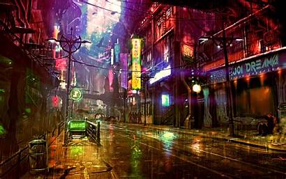 4k Cyberpunk Neon Futuristic Street Wallpapers Artist