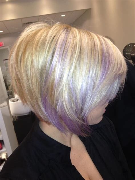 Short Blonde Hairstyles With Purple Highlights