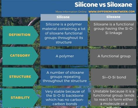 Difference Between Silicone And Siloxane Compare The Difference