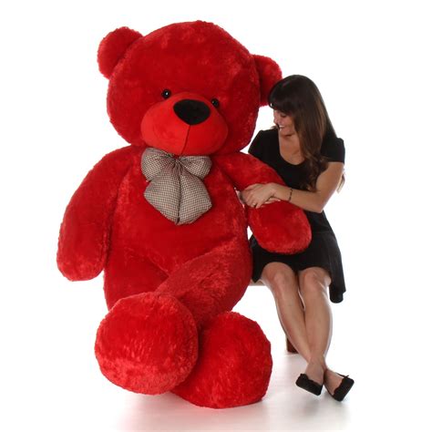 6 Foot Huge Life Size Red Valentines Day Teddy Bear Bitsy Cuddles With Beautiful Kiss Heart Pillow