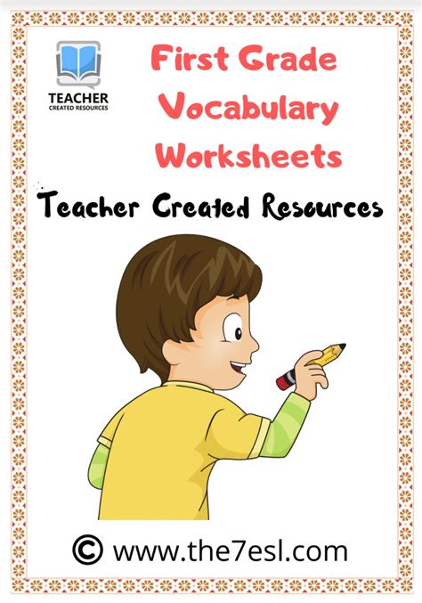 First Grade Vocabulary Worksheets English Created Resources